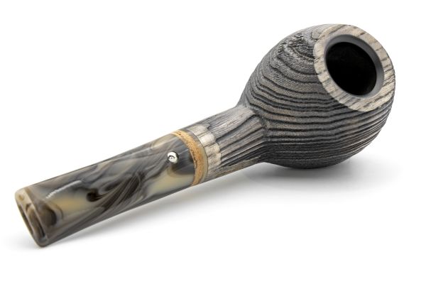 White Elephant Erta Ale 1 Ash Wood Pipe w. Graphite Inlay - Image 5