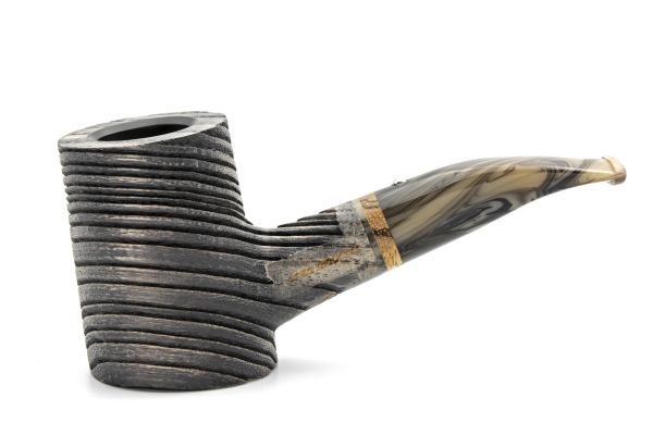 White Elephant Erta Ale 3 Ash Wood Pipe w. Graphite Inlay - Image 2