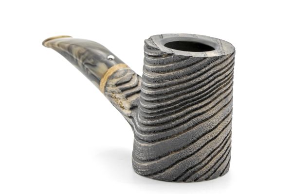 White Elephant Erta Ale 3 Ash Wood Pipe w. Graphite Inlay - Image 3