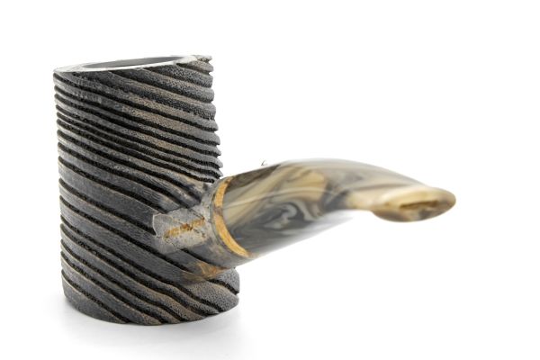 White Elephant Erta Ale 3 Ash Wood Pipe w. Graphite Inlay - Image 4