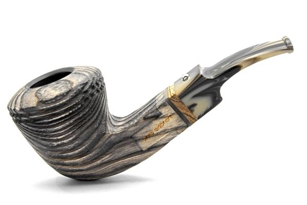 White Elephant Erta Ale 5 Ash Wood Pipe w. Graphite Inlay - Image 2