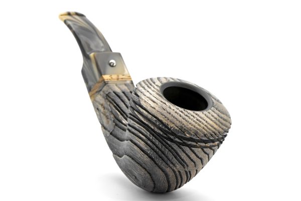 White Elephant Erta Ale 5 Ash Wood Pipe w. Graphite Inlay - Image 3