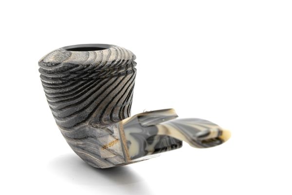 White Elephant Erta Ale 5 Ash Wood Pipe w. Graphite Inlay - Image 4