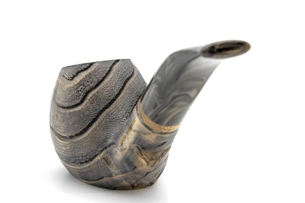 White Elephant Erta Ale 6 Ash Wood Pipe w. Graphite Inlay - Image 4