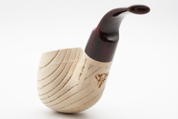 White Elephant Etosha 1 Ash Wood Pipe w. Graphite Inlay - Image 4