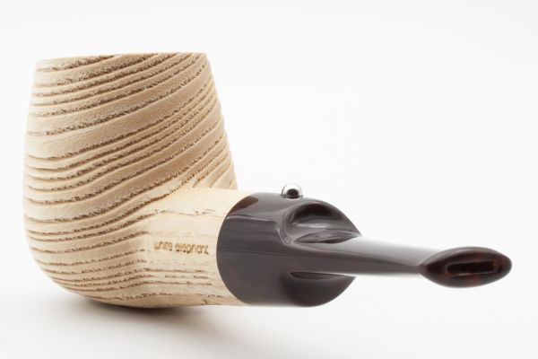 White Elephant Etosha 6 Ash Wood Pipe w. Graphite Inlay - Image 4