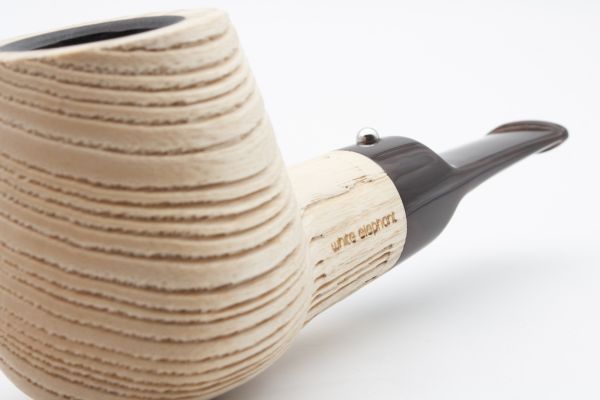 White Elephant Etosha 6 Ash Wood Pipe w. Graphite Inlay - Image 6